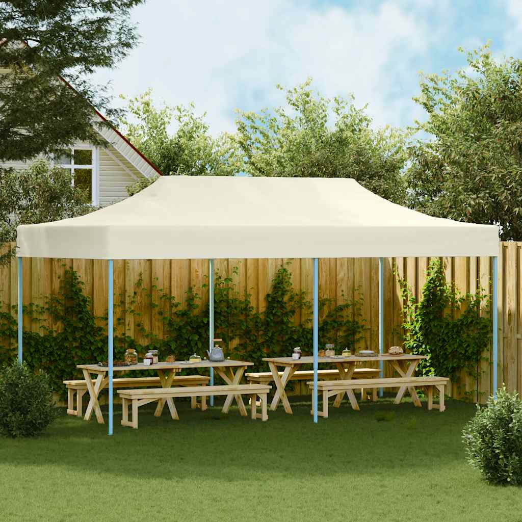foldbart pavillontelt pop-up 3 x 6 m cremehvid
