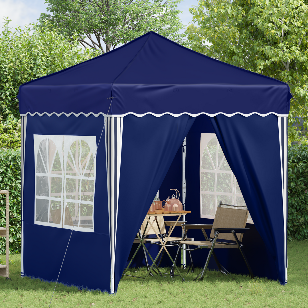 Pop-up Festtelt 195 x 195 x 245 cm Blå Oxford stof