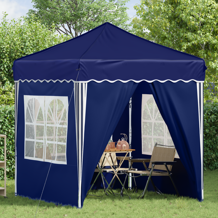 Pop-up Festtelt 195 x 195 x 245 cm Blå Oxford stof