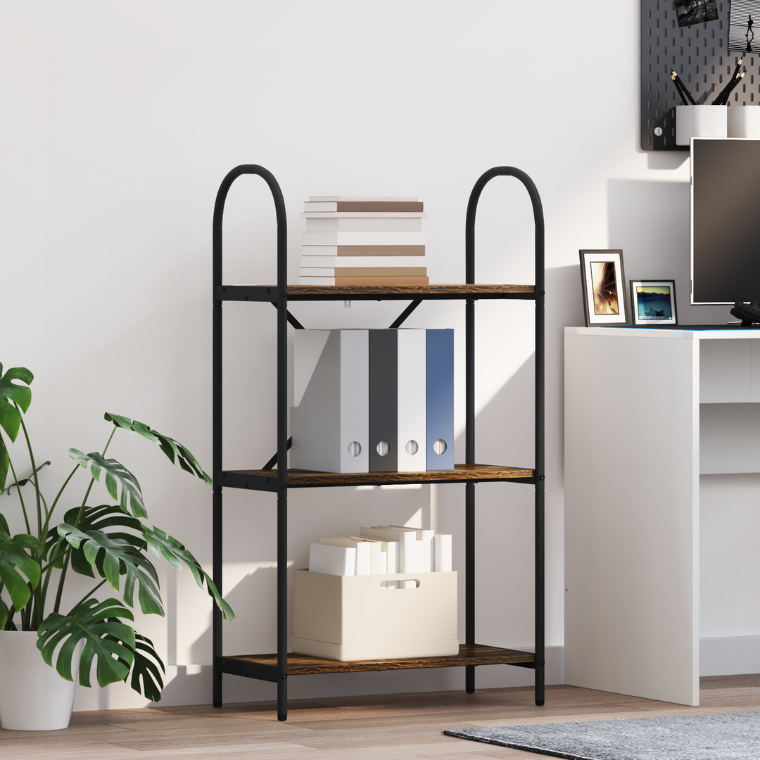Bogreol Røget eg 60 x 30 x 109 cm Konstrueret træ