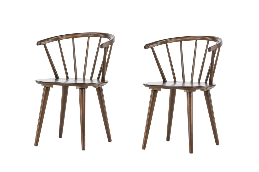 Venture Home Bobby Dining Chair 2-pack - Mocca / Solid Rubber Wood