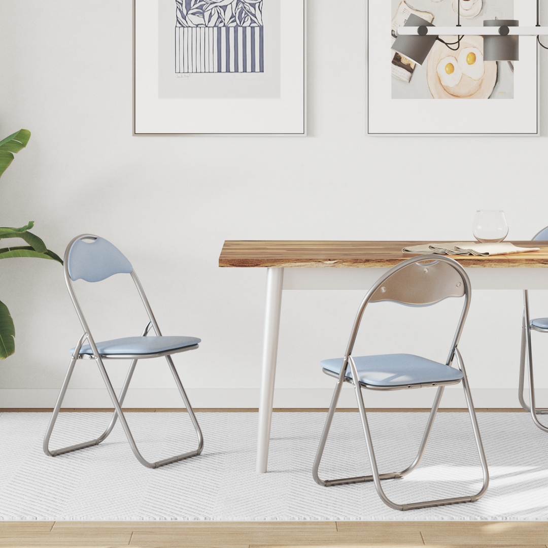 Sammenklappelig stol 2 pcs Grå 48 x 43,5 x 81 cm Faux læder
