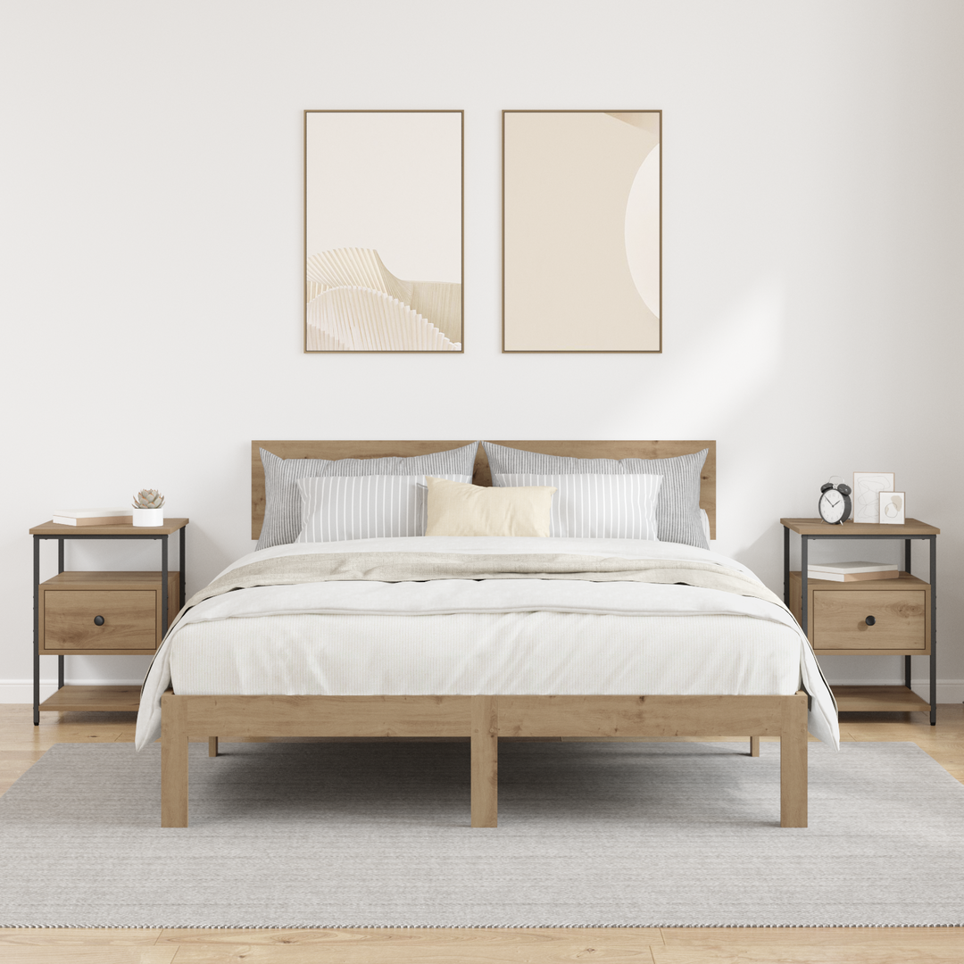 Natskab 2 pcs Artisan Egetræ 40 x 42 x 56 cm Konstrueret træ