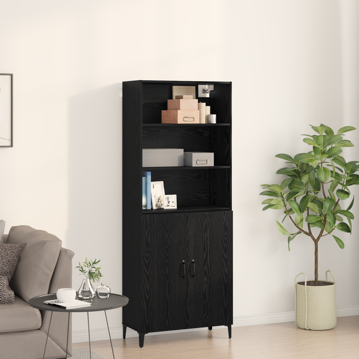 Highboard Sort eg 69,5 x 32,5 x 180 cm Konstrueret træ