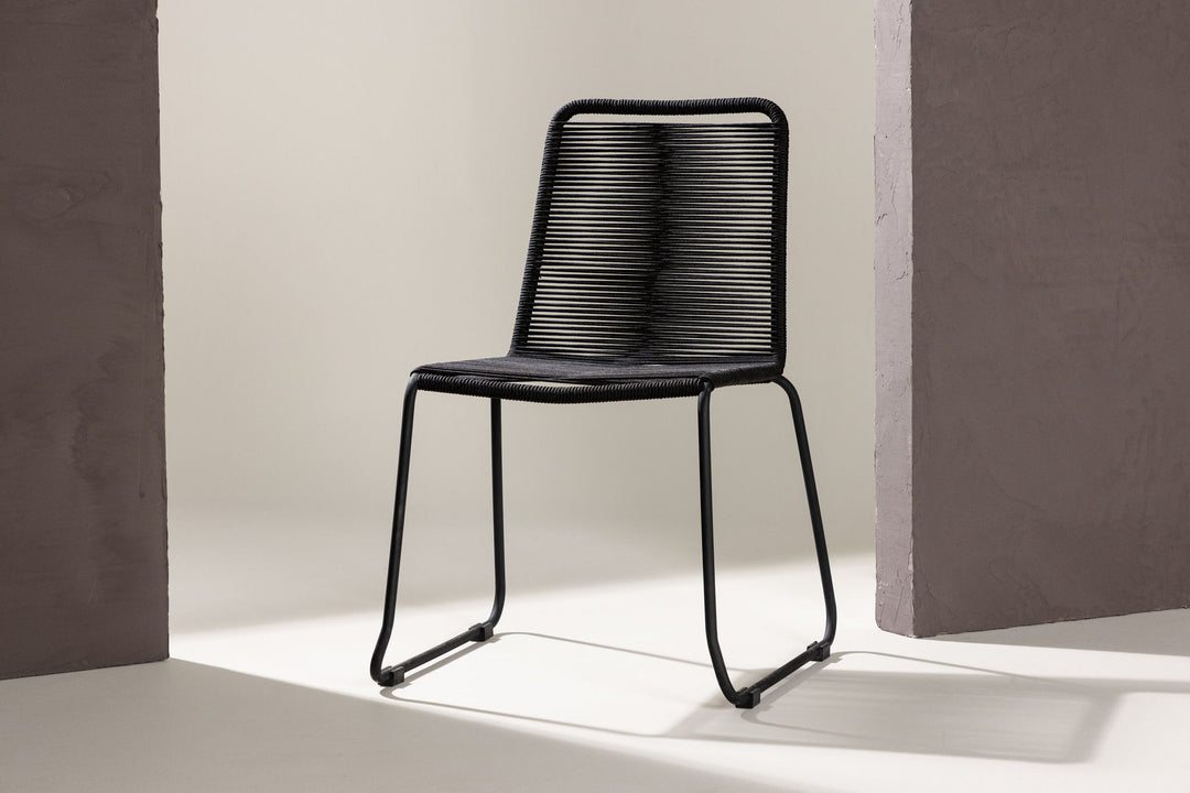 Venture Home Lindos Stacking Chair 2-pack - Black Alu / Black Rope