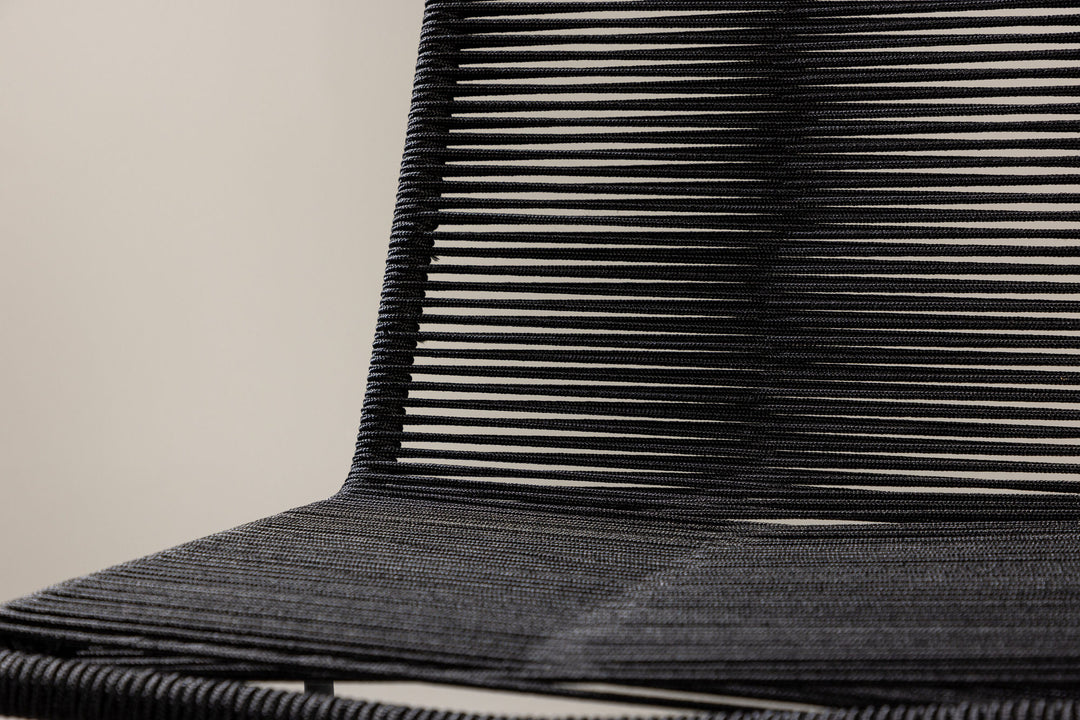 Venture Home Lindos Stacking Chair 2-pack - Black Alu / Black Rope