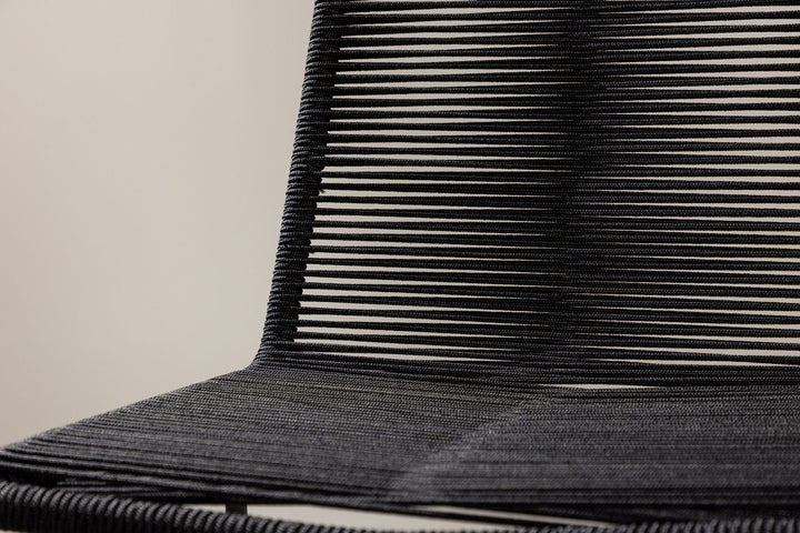 Venture Home Lindos Stacking Chair 2-pack - Black Alu / Black Rope