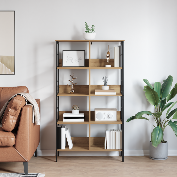 Bogreol Artisan Egetræ 82 x 32 x 144,5 cm Konstrueret træ