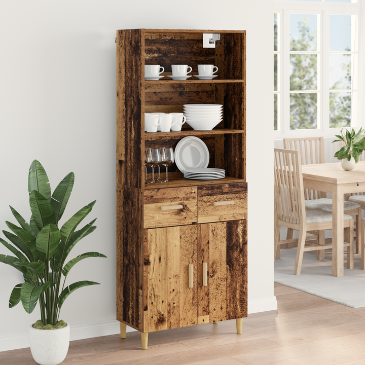 Highboard Gammelt træ 69,5 x 32,5 x 180 cm Konstrueret træ