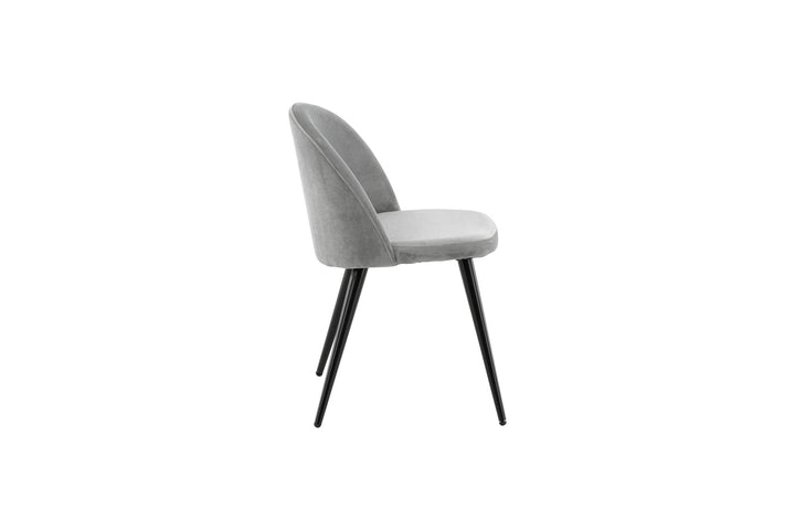 Venture Home Velvet Matstol 2-pack - Svart / Ljusgrå Sammet