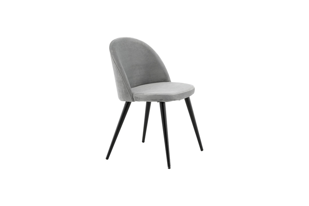 Venture Home Velvet Matstol 2-pack - Svart / Ljusgrå Sammet