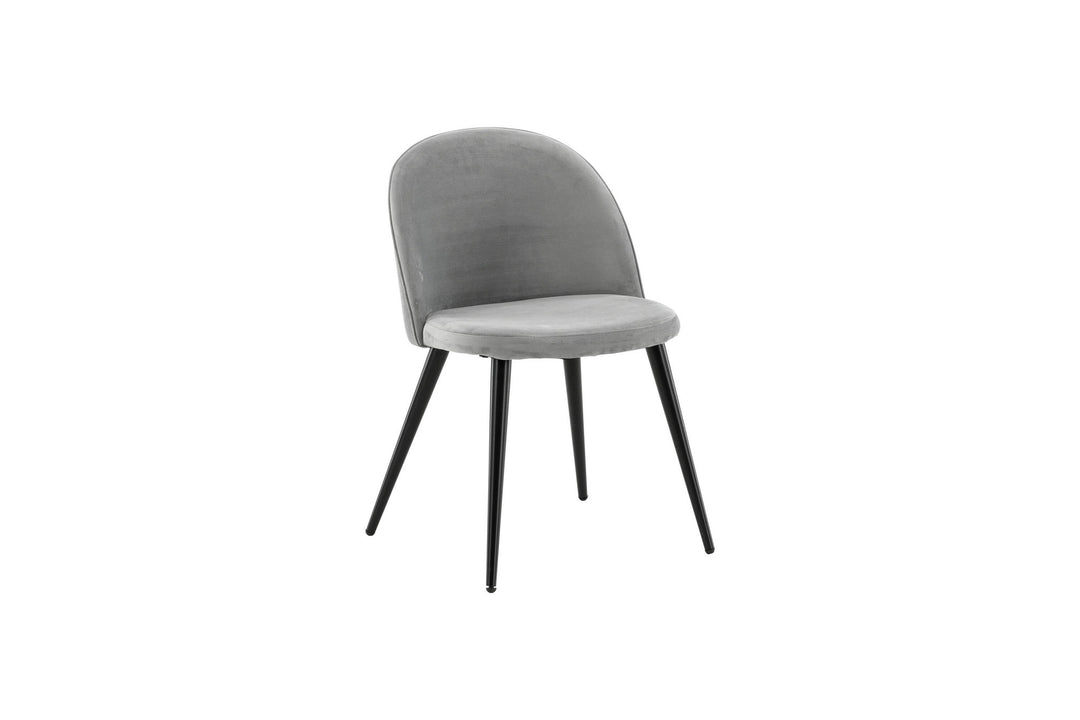 Venture Home Velvet Matstol 2-pack - Svart / Ljusgrå Sammet
