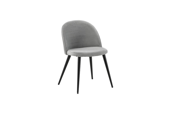 Venture Home Velvet Matstol 2-pack - Svart / Ljusgrå Sammet