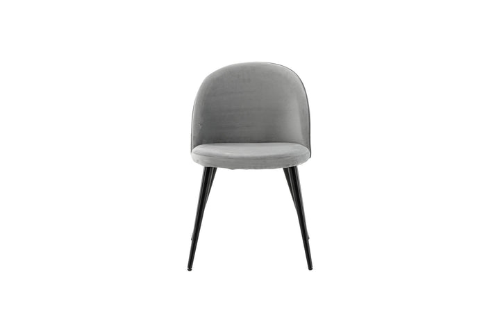 Venture Home Velvet Matstol 2-pack - Svart / Ljusgrå Sammet