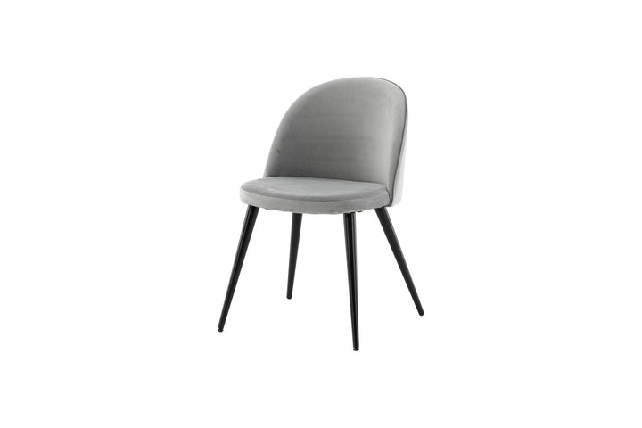 Venture Home Velvet Matstol 2-pack - Svart / Ljusgrå Sammet