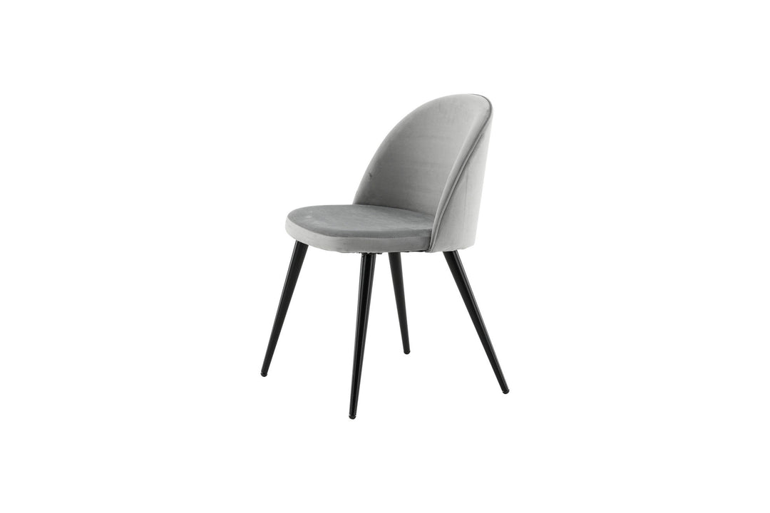 Venture Home Velvet Matstol 2-pack - Svart / Ljusgrå Sammet