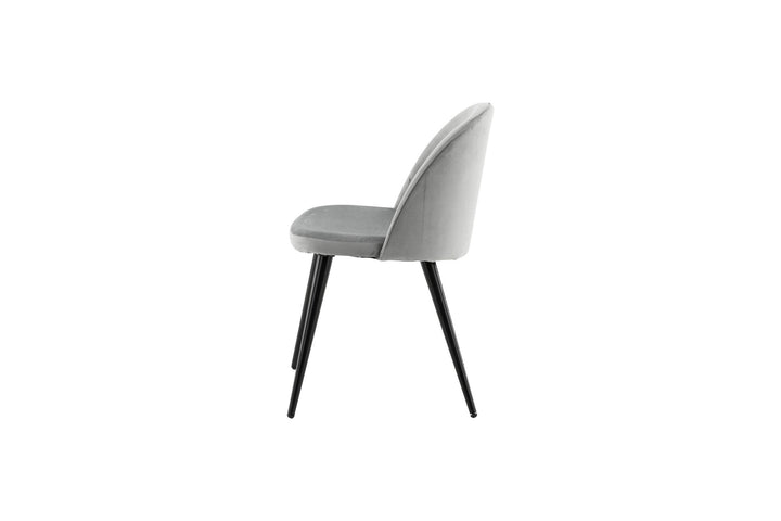 Venture Home Velvet Matstol 2-pack - Svart / Ljusgrå Sammet