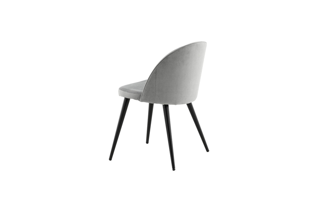 Venture Home Velvet Matstol 2-pack - Svart / Ljusgrå Sammet