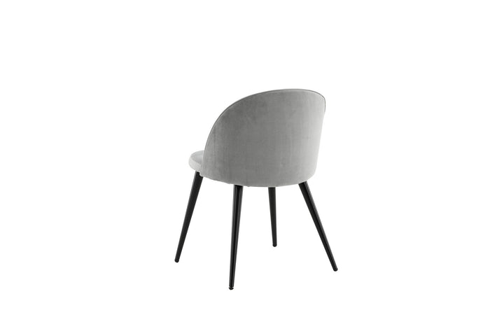 Venture Home Velvet Matstol 2-pack - Svart / Ljusgrå Sammet