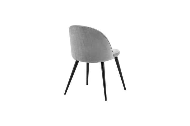 Venture Home Velvet Matstol 2-pack - Svart / Ljusgrå Sammet