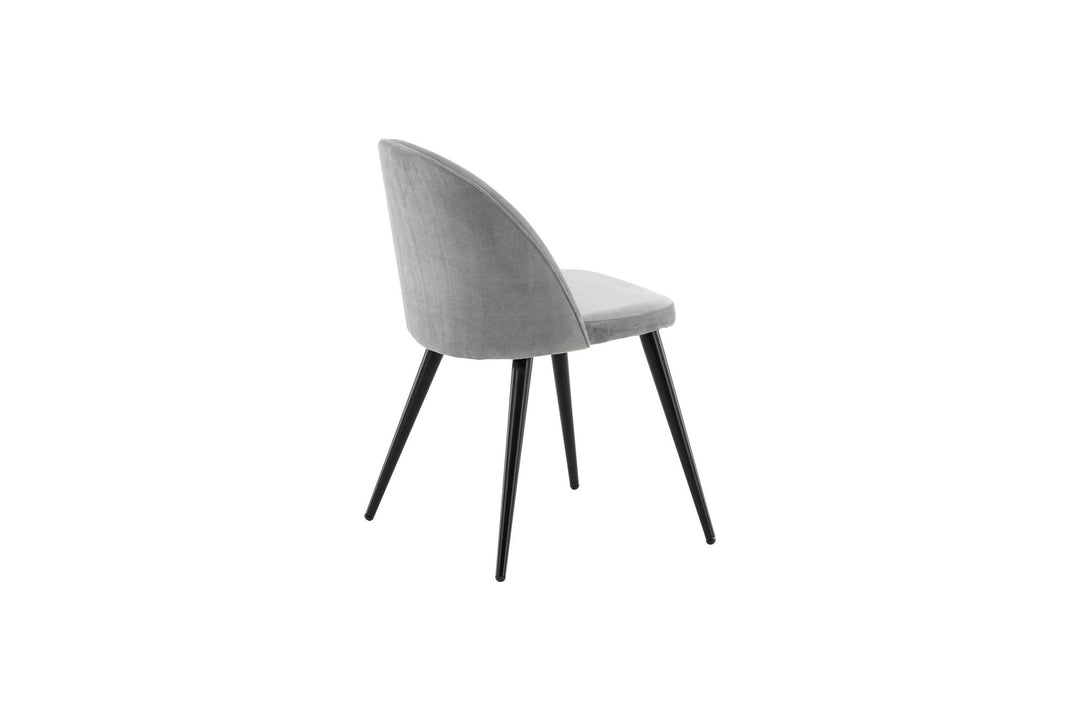 Venture Home Velvet Matstol 2-pack - Svart / Ljusgrå Sammet