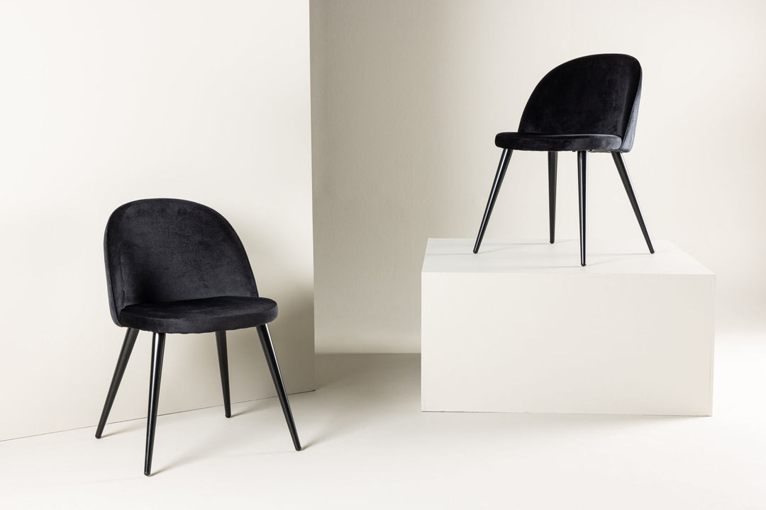 Venture Home Velvet Matstol 2-pack - Svart / Svart Sammet