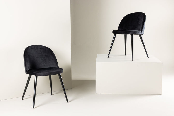Venture Home Velvet Matstol 2-pack - Svart / Svart Sammet