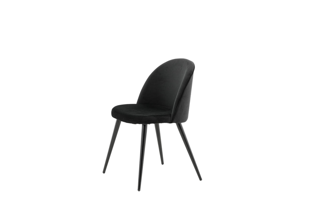 Venture Home Velvet Matstol 2-pack - Svart / Svart Sammet