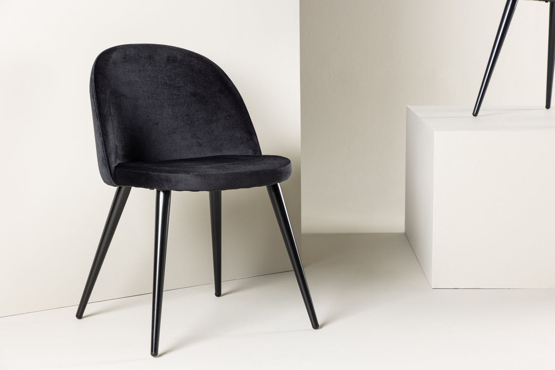 Venture Home Velvet Matstol 2-pack - Svart / Svart Sammet