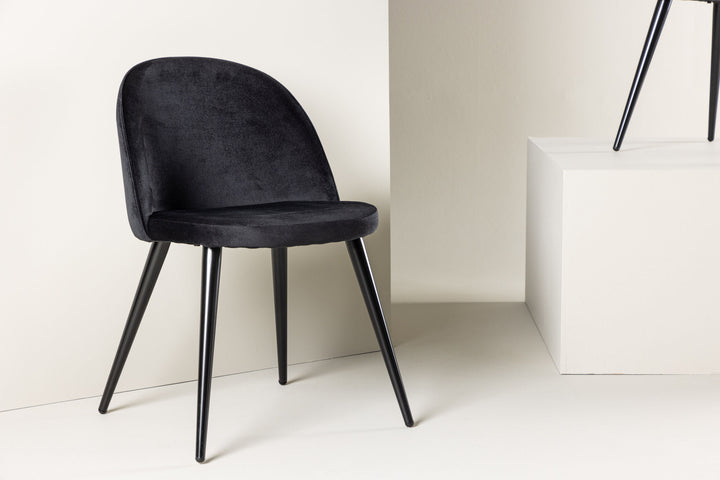 Venture Home Velvet Matstol 2-pack - Svart / Svart Sammet