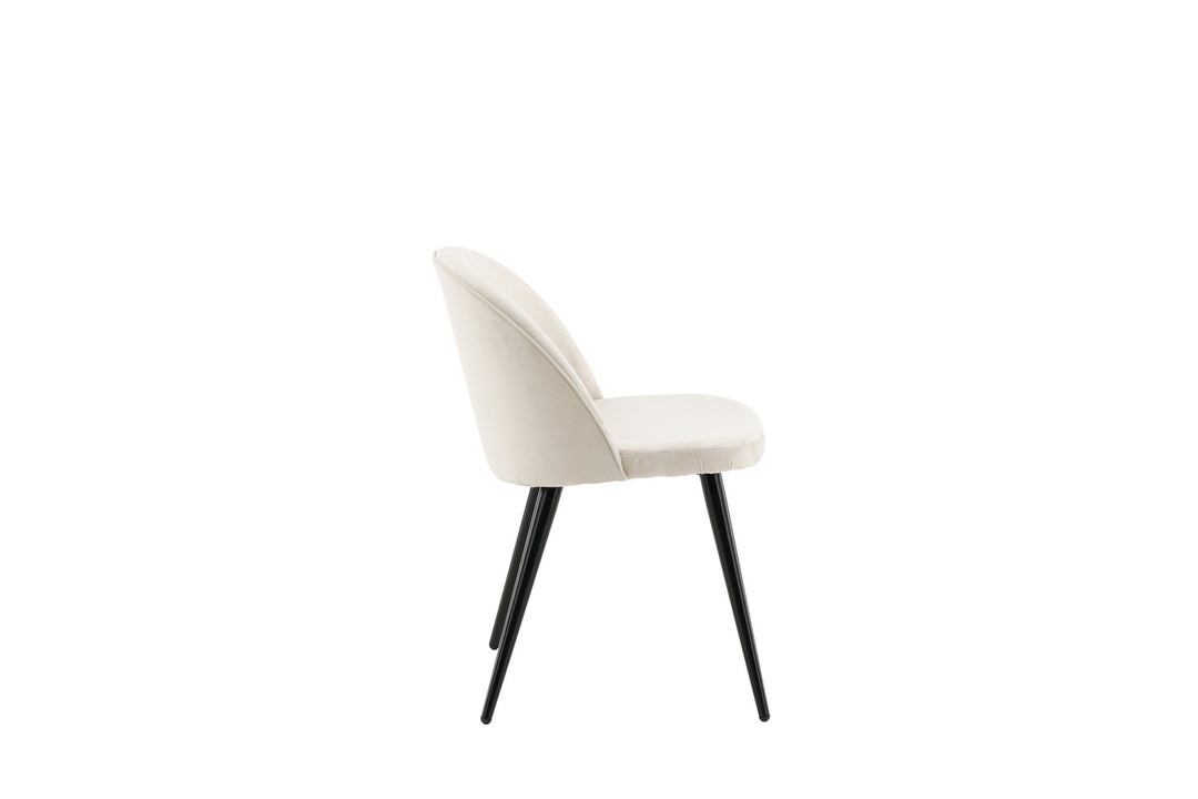 Venture Home Velvet Matstol 2-pack - Svart / Créme