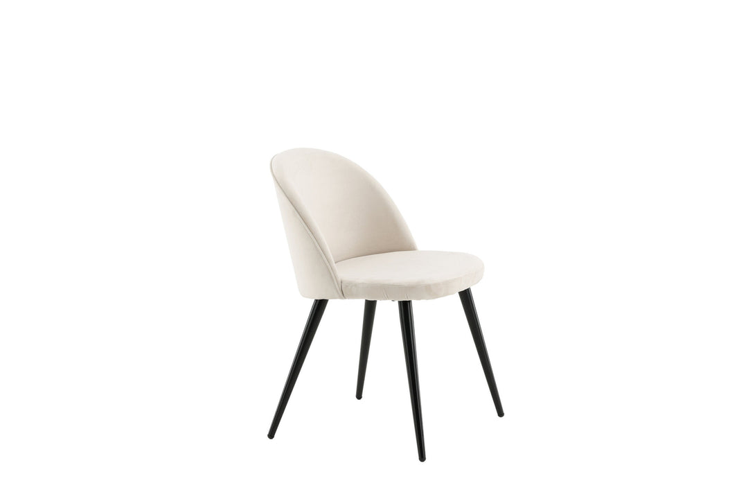 Venture Home Velvet Matstol 2-pack - Svart / Créme