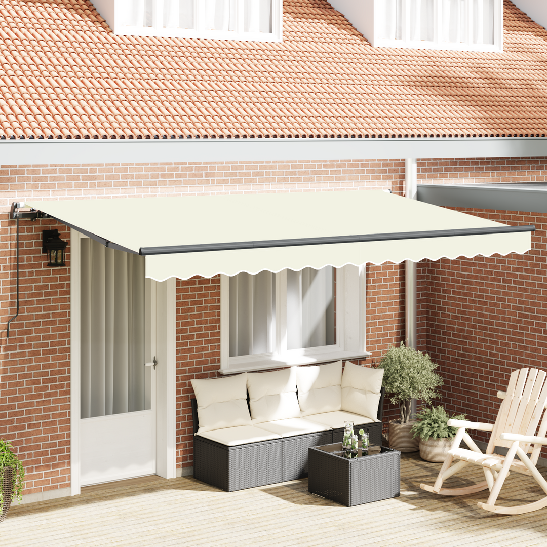 Utrækkelig Markise Creme 350 x 200 cm Stof