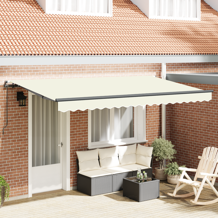 Utrækkelig Markise Creme 350 x 200 cm Stof