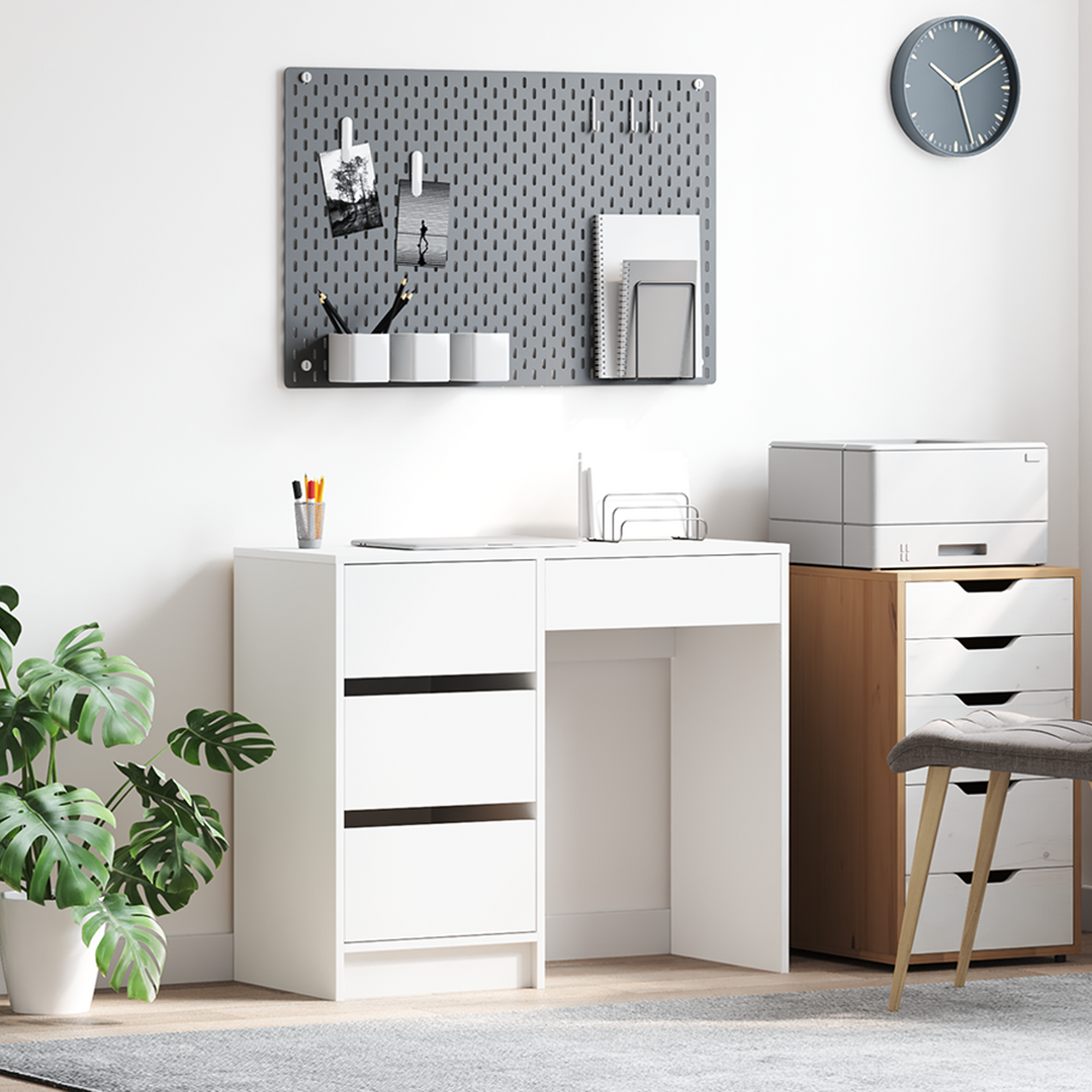 Bord med skuffe Hvid 90 x 37.5 x 75 cm Konstrueret træ