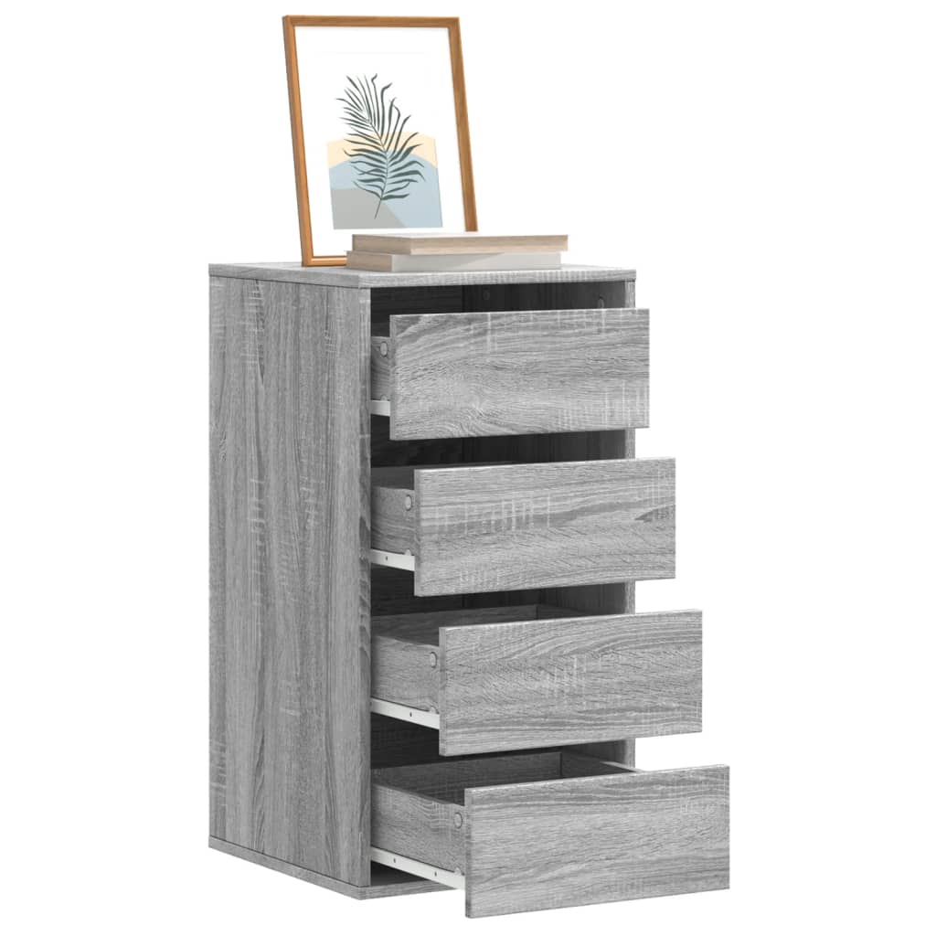 kommode til hjørne 40x41x76 cm konstrueret træ grå sonoma-eg