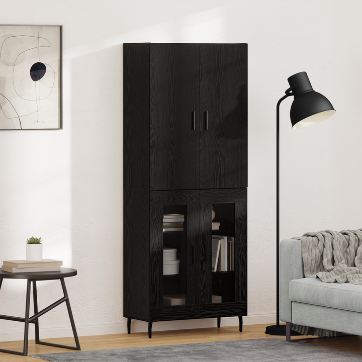 Highboard 2 pcs Artisan Egetræ Ingeniørtræ og glas