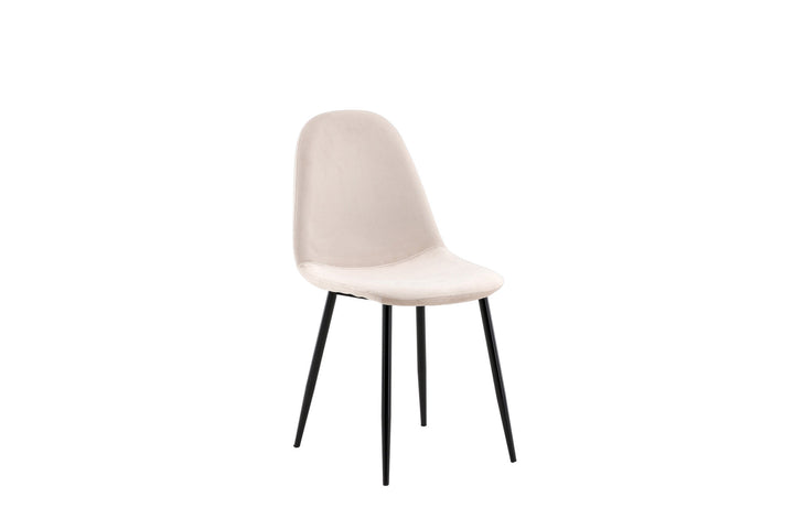 Venture Home Polar Dining Chair 2-pack - Black Legs / Beige Velvet