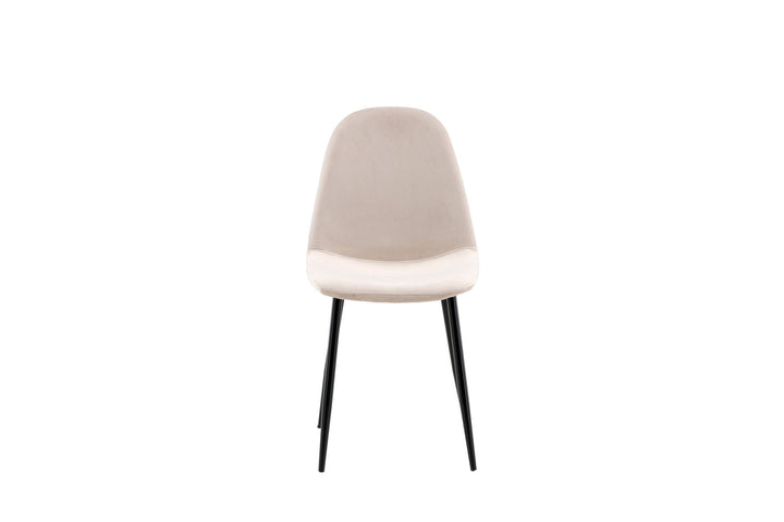 Venture Home Polar Dining Chair 2-pack - Black Legs / Beige Velvet