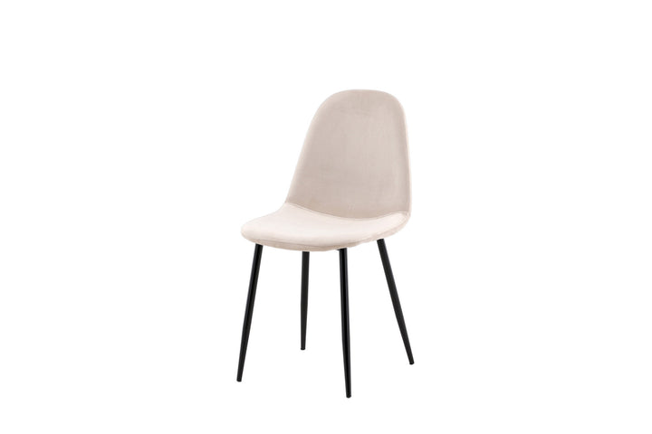 Venture Home Polar Dining Chair 2-pack - Black Legs / Beige Velvet