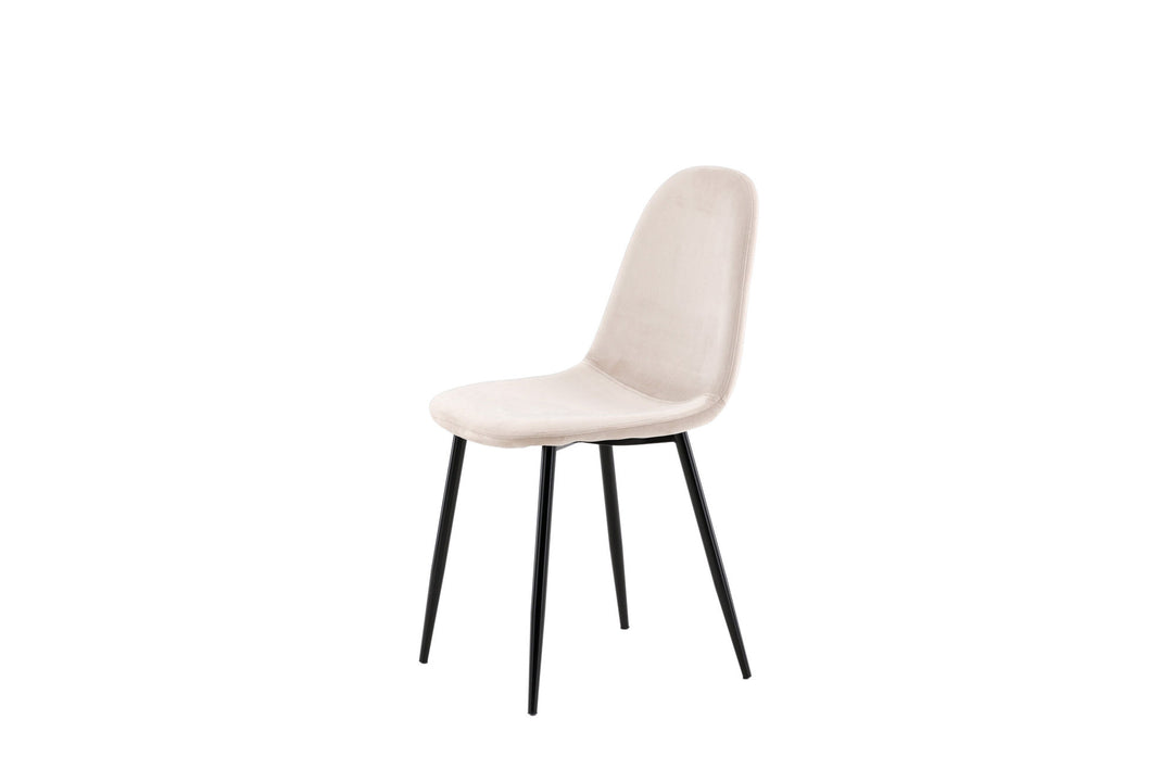 Venture Home Polar Dining Chair 2-pack - Black Legs / Beige Velvet