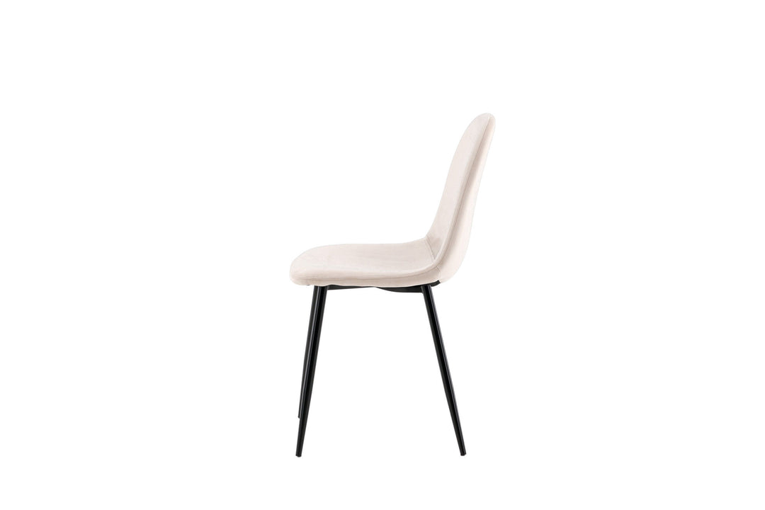 Venture Home Polar Dining Chair 2-pack - Black Legs / Beige Velvet