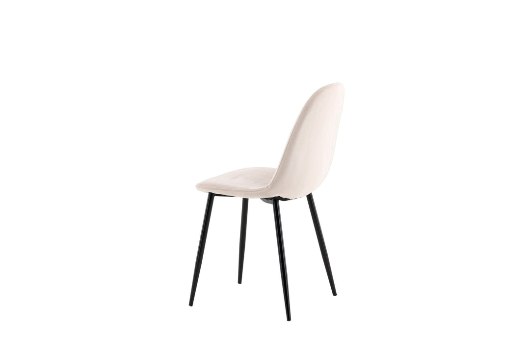 Venture Home Polar Dining Chair 2-pack - Black Legs / Beige Velvet