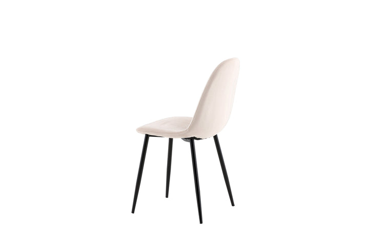 Venture Home Polar Dining Chair 2-pack - Black Legs / Beige Velvet