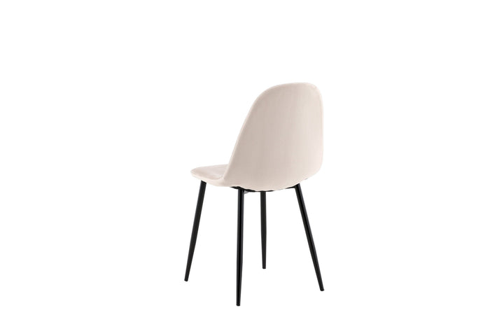 Venture Home Polar Dining Chair 2-pack - Black Legs / Beige Velvet