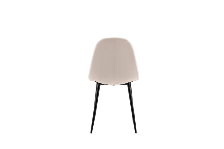 Venture Home Polar Dining Chair 2-pack - Black Legs / Beige Velvet