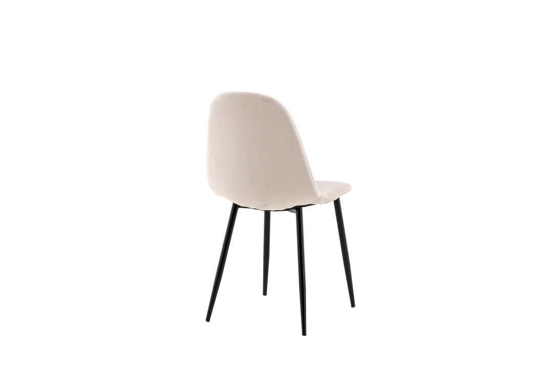 Venture Home Polar Dining Chair 2-pack - Black Legs / Beige Velvet