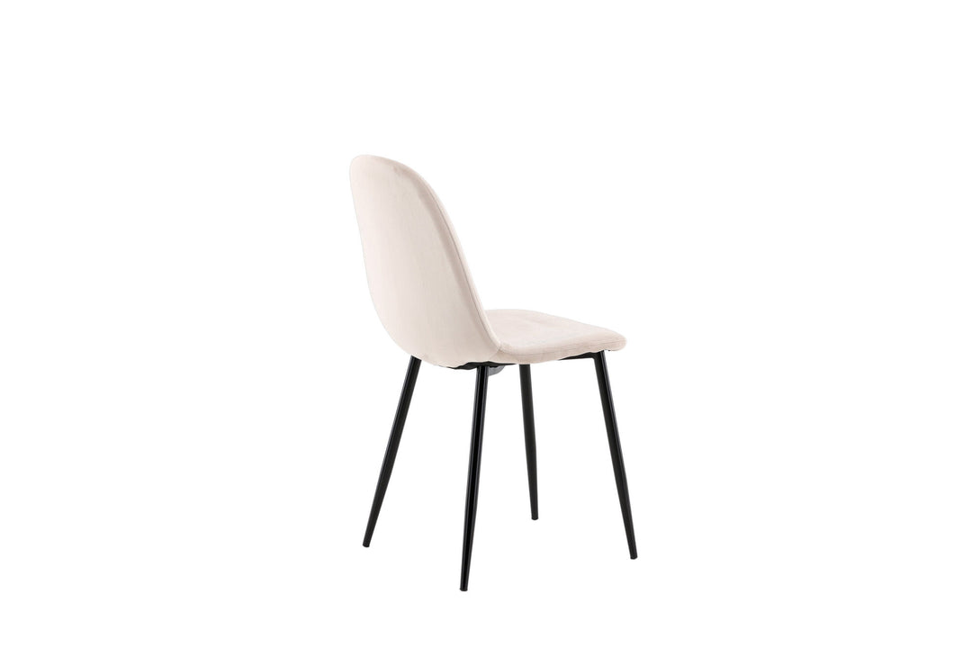 Venture Home Polar Dining Chair 2-pack - Black Legs / Beige Velvet