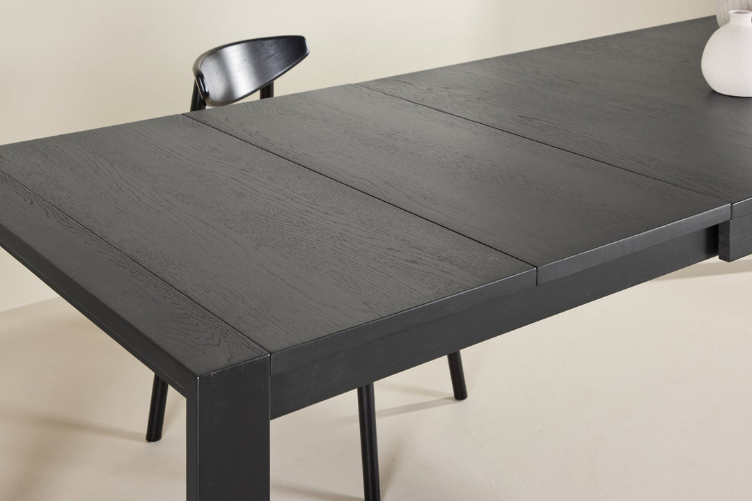 Vind Slider Spisebord 250x95x75 cm - Sort / Massiv Egetræsfiner