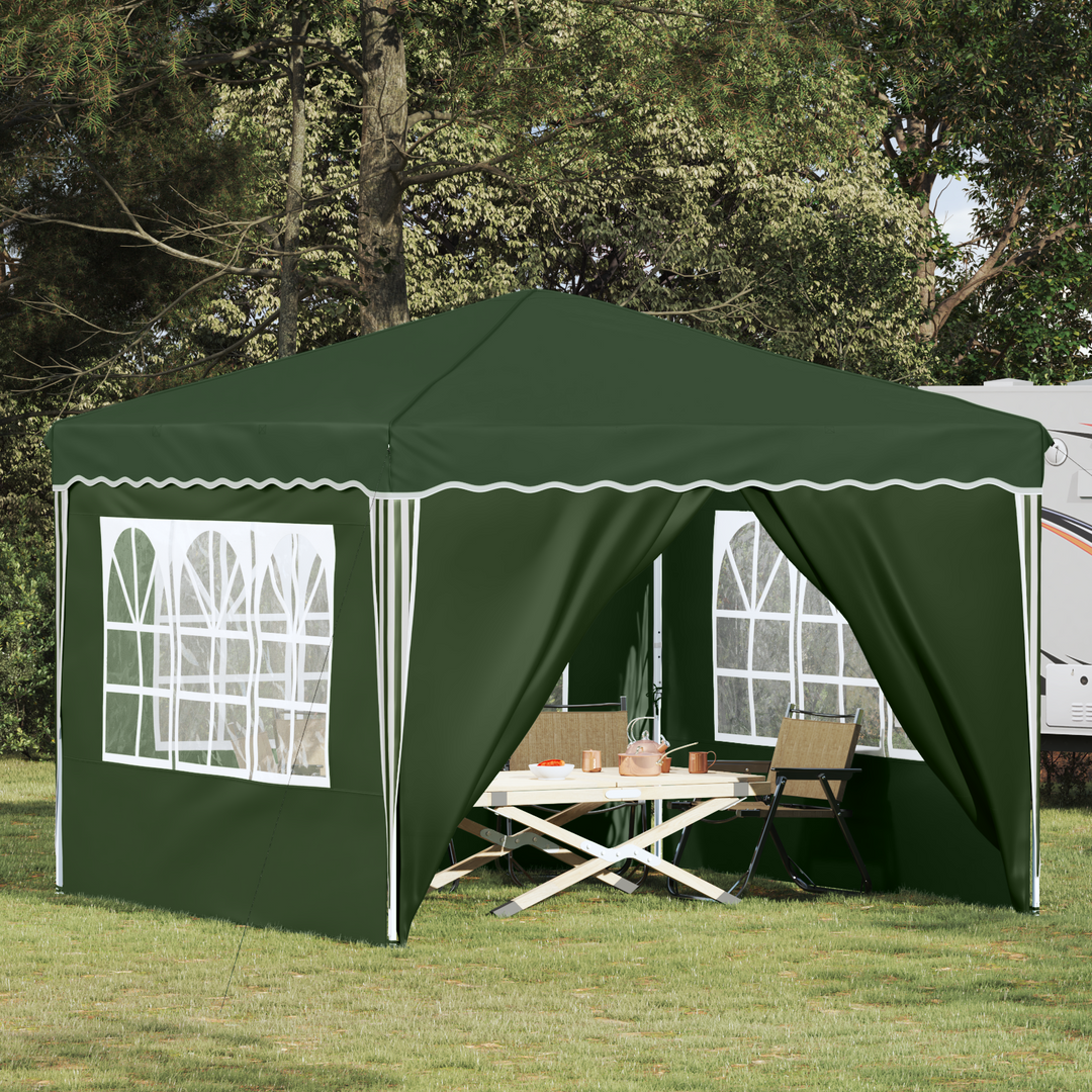 Pop-up Festtelt 288 x 288 x 245 cm Grøn Oxford stof